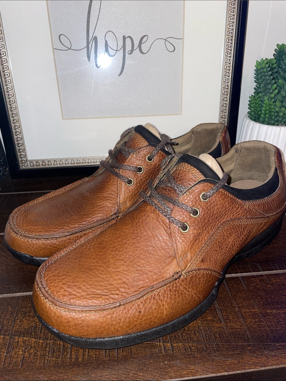 Timberland Cognac Brown Leather Lace-Up Smart Comfort Derby Shoes Size 12